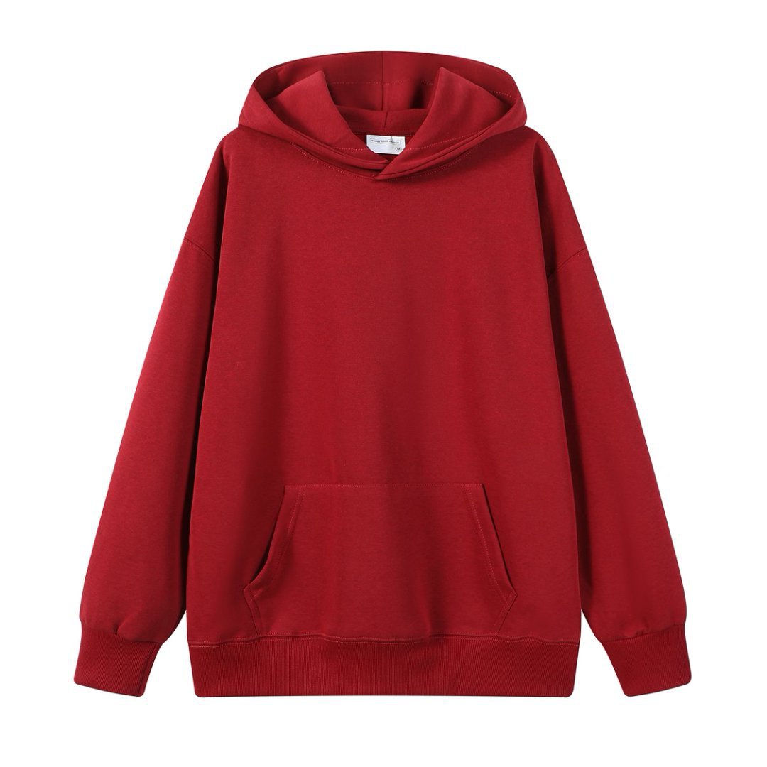 Loose-fit Drop-shoulder Design Solid-color Everyday Casual Hoodie
