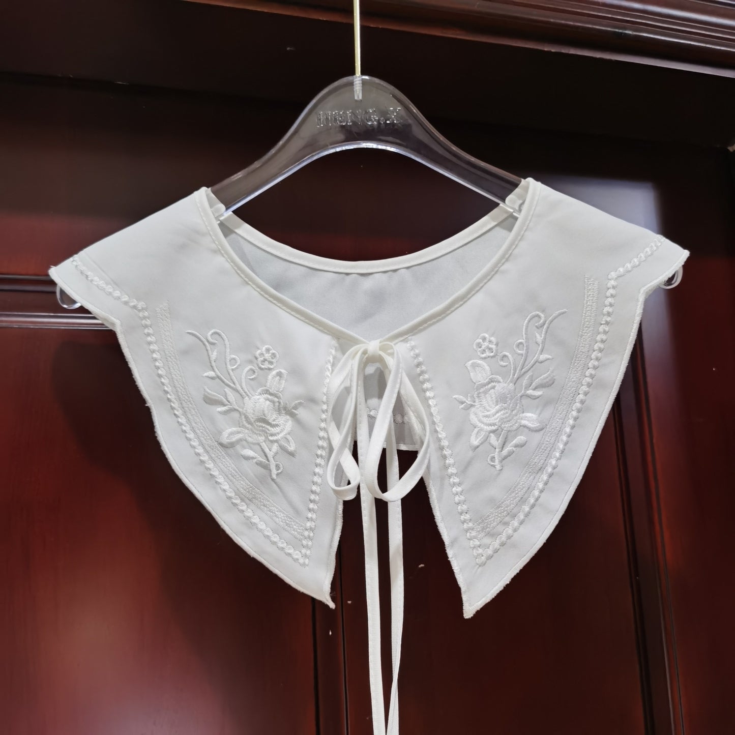 Embroidered Organza Lace Collar Flower Women's Shawl