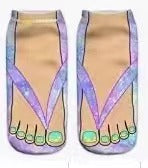 printed Flip-flop Toe Socks 3D-