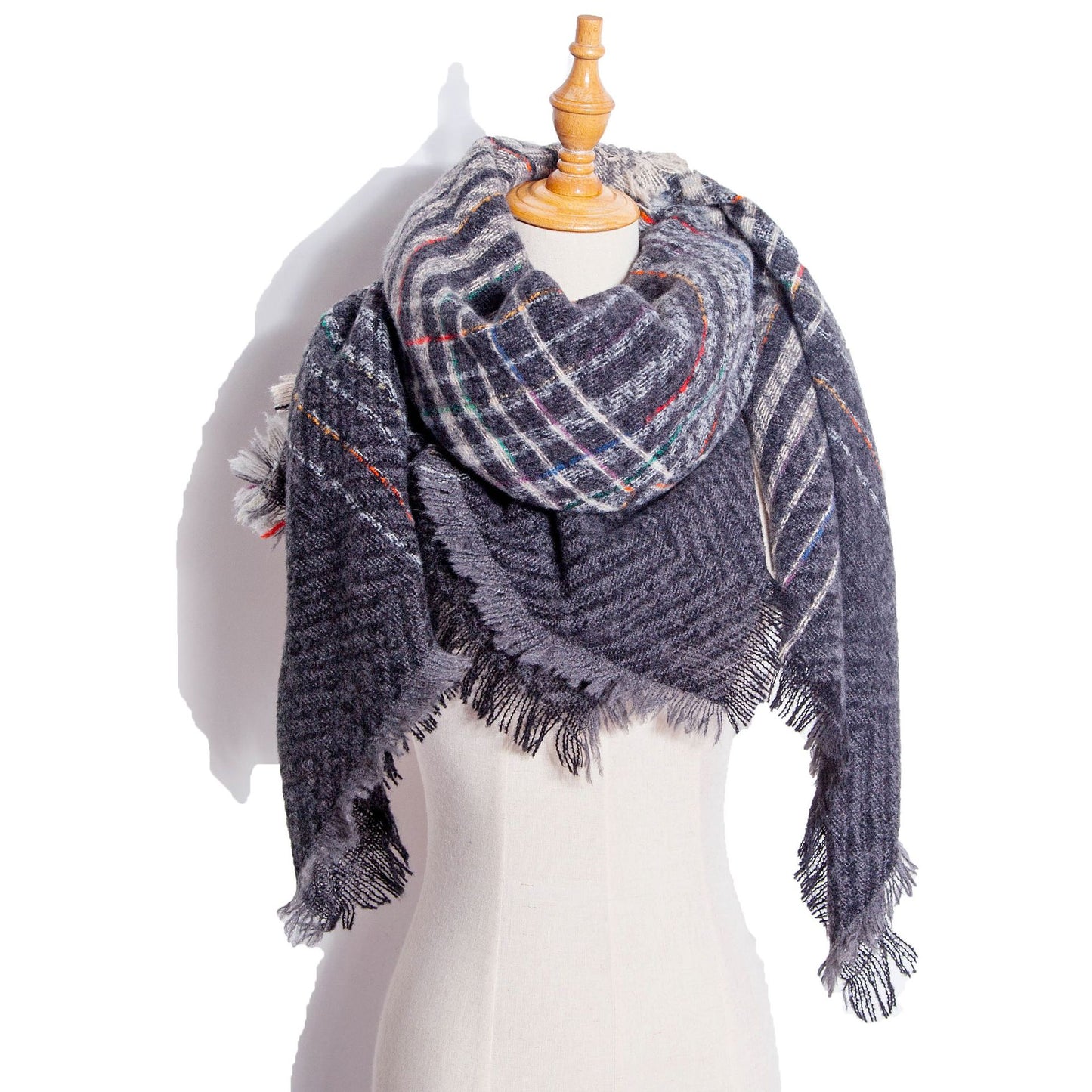 Shawl Scarf Autumn And Winter Large Plaid Triangle