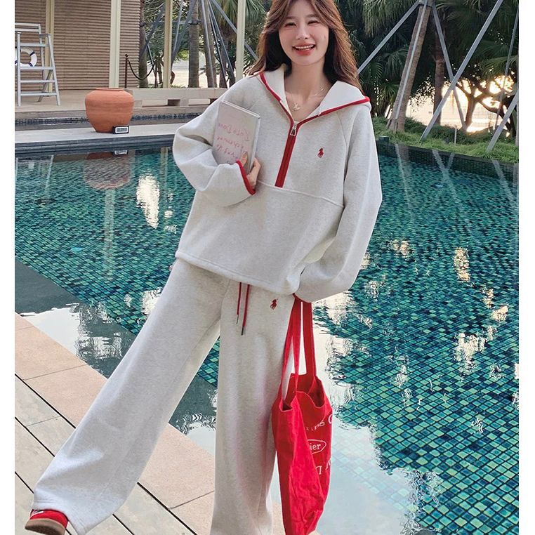 Korean-style Sweet And Youthful Hoodie Sporty Casual Set