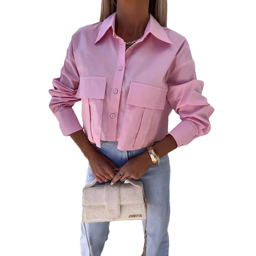 Fashion Loose-long Sleeve Button Shirt