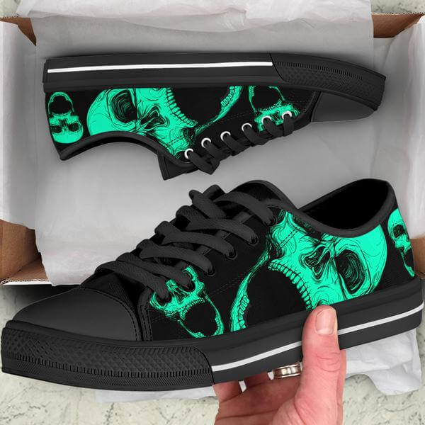 Pattern Low Top Black Soled Canvas Shoes Casual Sneaker
