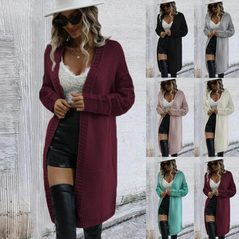 Autumn And Winter New Long Sweater Coat Knitted Cardigan