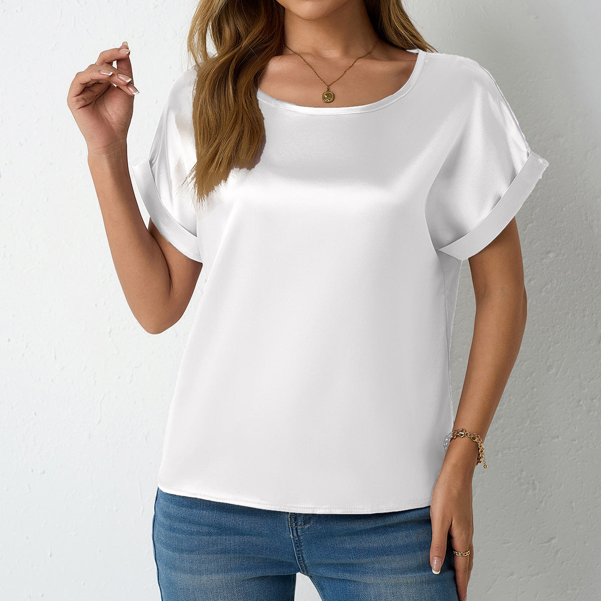 Ny Forårssommer Løstsiddende Kort T-shirt til Kvinder