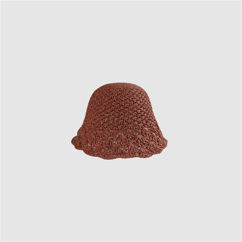 Summer Sun Protection Lace Straw Bucket Hat