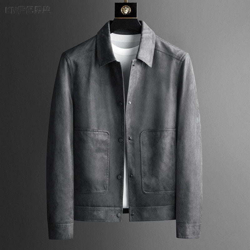 Brand High-grade Lapel Casual British Style Jacket Pu Shuai Easy Matching Clothes