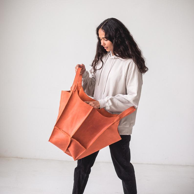 Women's Fashion Vintage Oil Wax Leather Large Capacity Shoulder Handbag