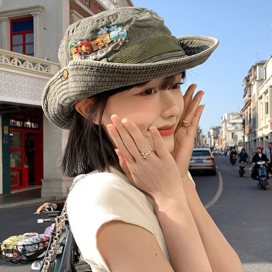Washed Old Bucket Hat Women's Summer Sunshade