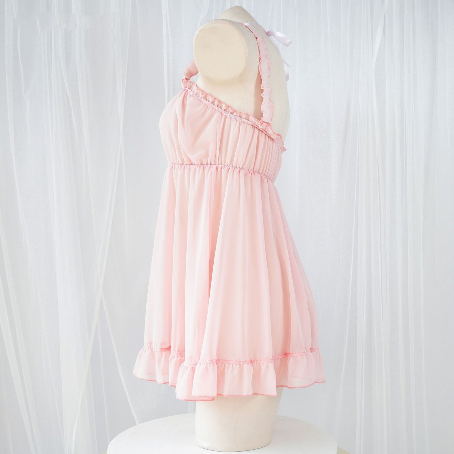 Seductive Semi-sheer Backless Chiffon Dress
