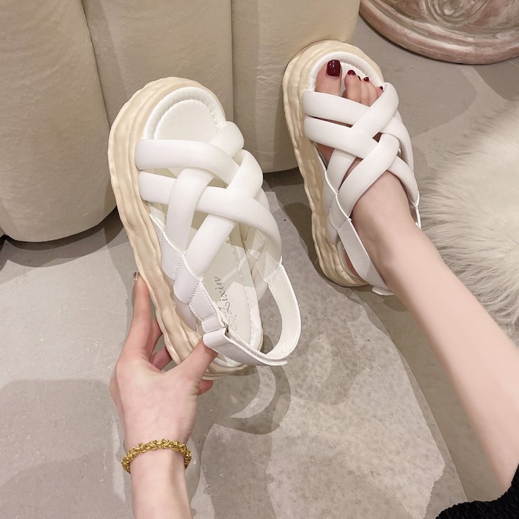 Kvinders Nye Sport Casual Og Alsidige Muffin Sandaler Med Tyk Bund