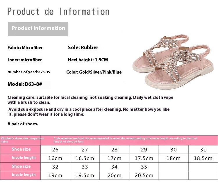New Summer Bohemian Style Girls' Rhinestone Sandals