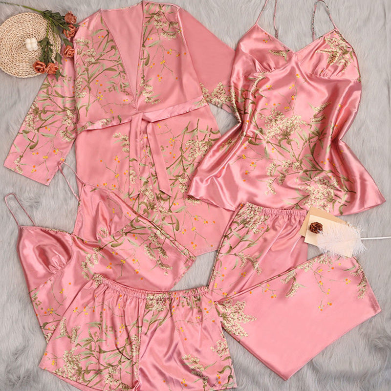 Large-Size 5-Piece Pajama Set For Women