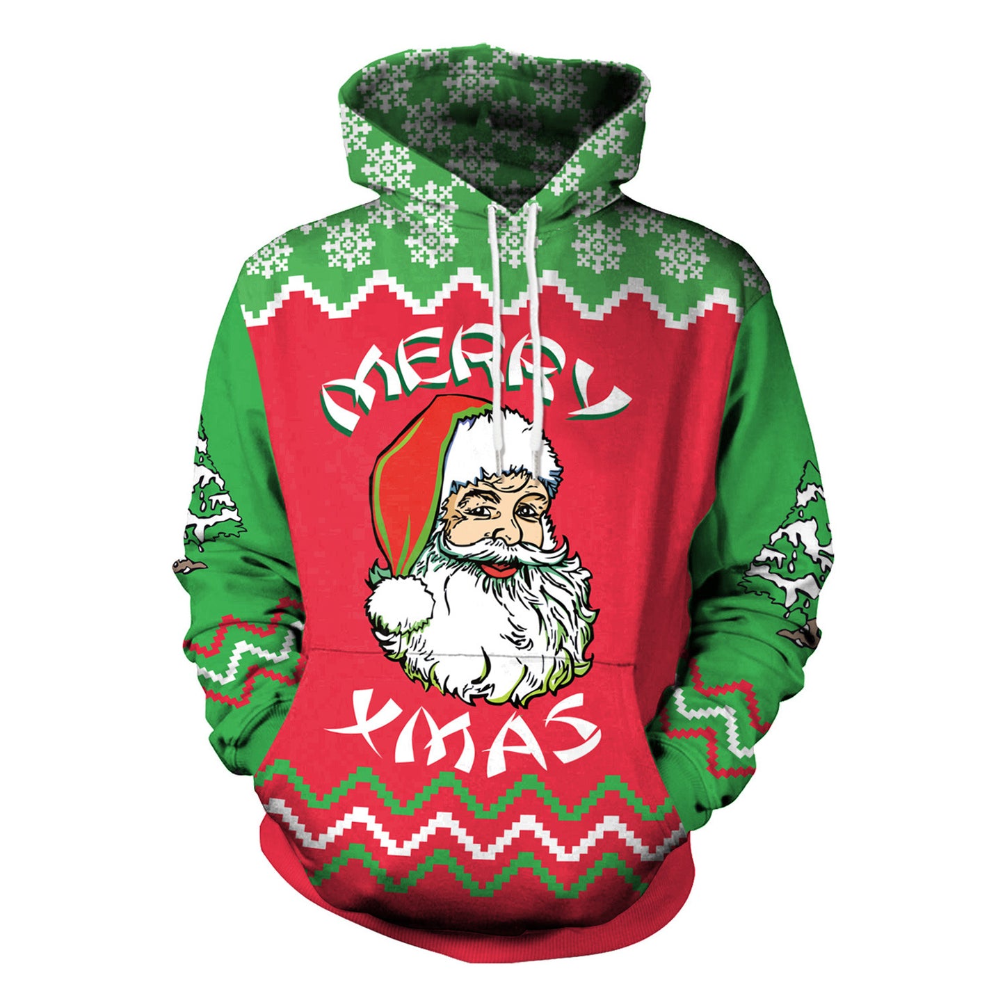 Christmas Women's Loose Versatile Hooded Creative Digital Printed Sweater Performance Dress