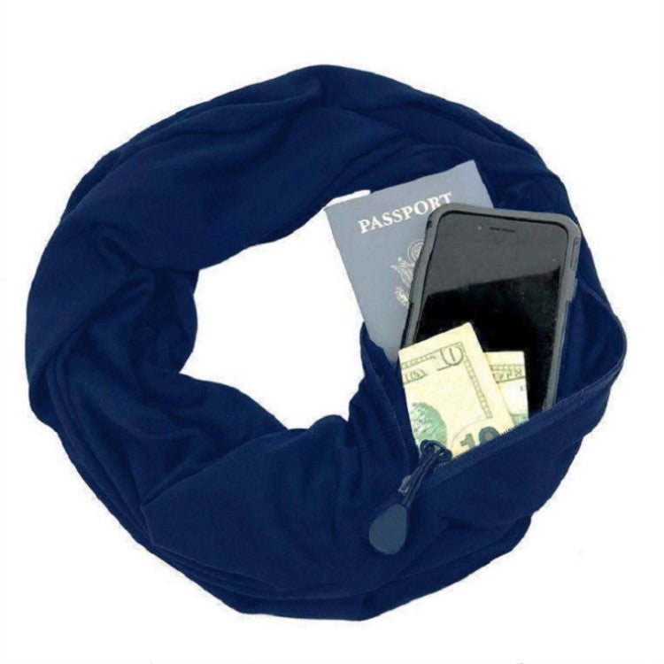 Double Layer Solid Color Pocket Scarf