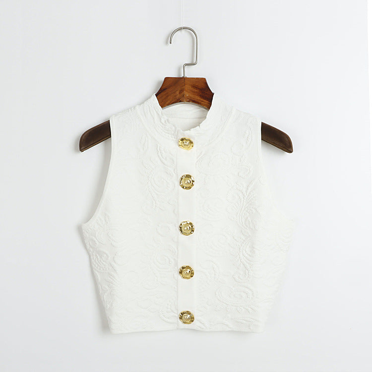 French-style Solid-color Knitted Three-piece Set With A Forked Skirt