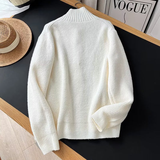 New Knitted Cardigan Long Sleeve Shufulei Loose Turtleneck Sweater Coat
