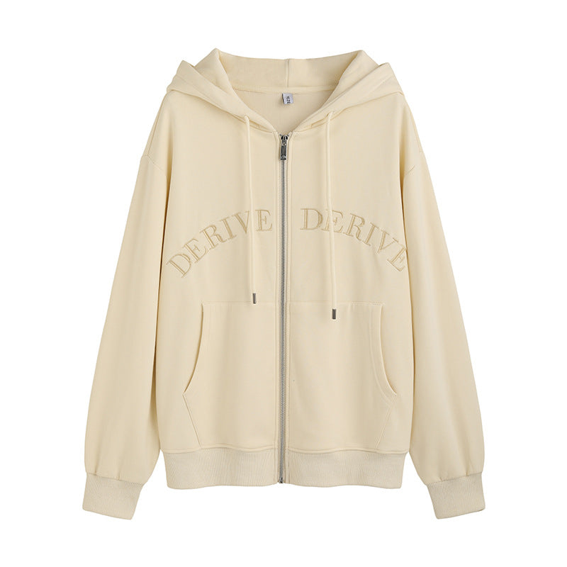 Women's Fashion Loose Cotton Korean Letter Embroidered Coat