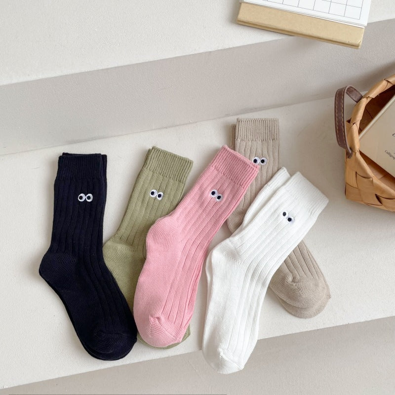 Japanese Autumn Winter Retro Embroidered Mid-calf Ins Socks