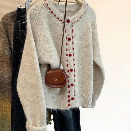Outer Wear Lazy Knitted Cardigan Top