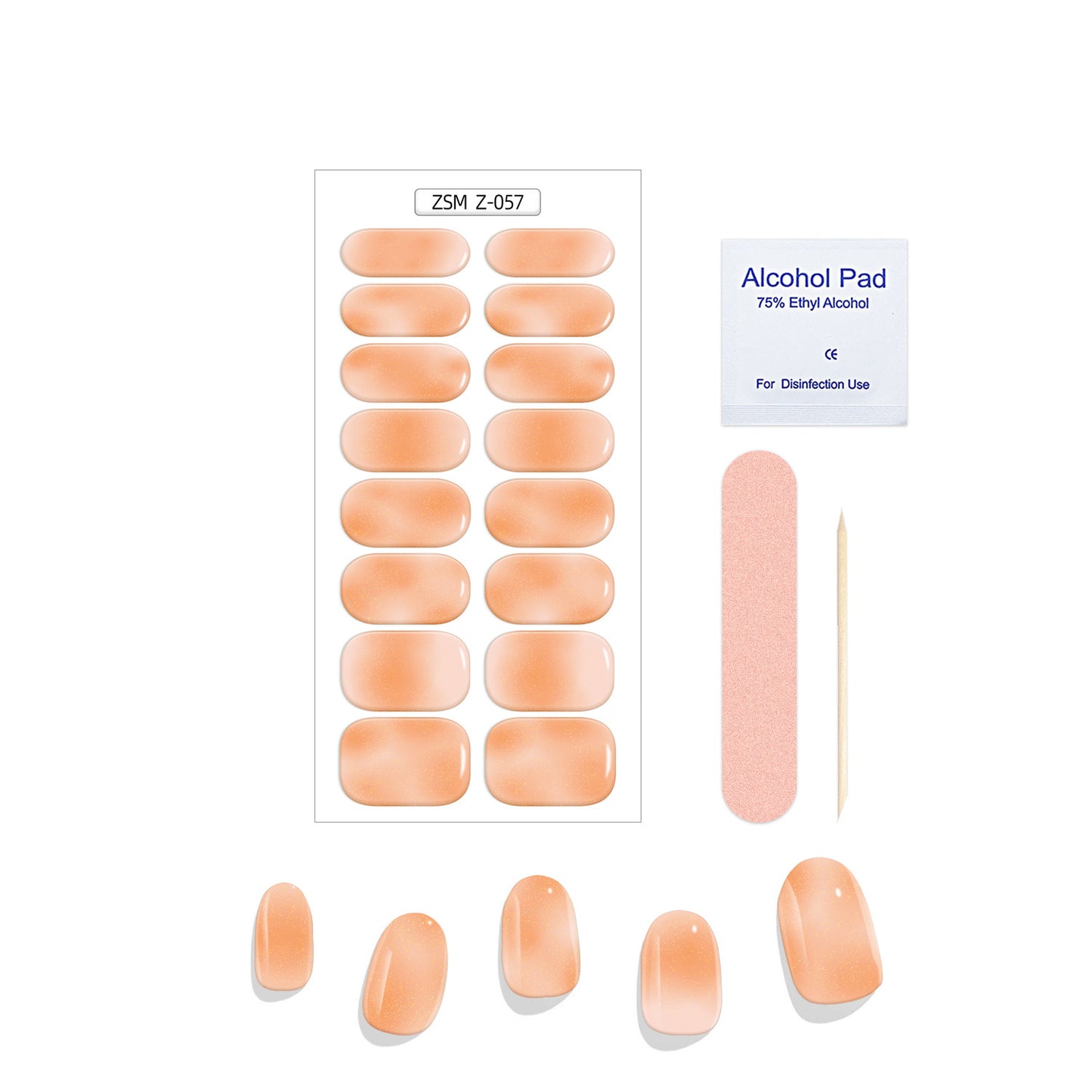Solid Color Glitter Gel Nail Sticker