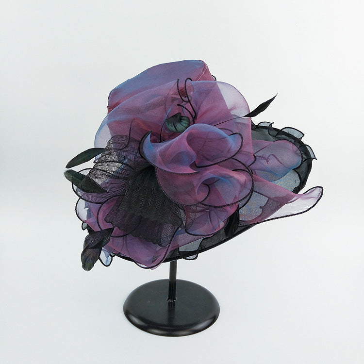Fashion Sunscreen Mesh Sun Hat With Large Brim Shade