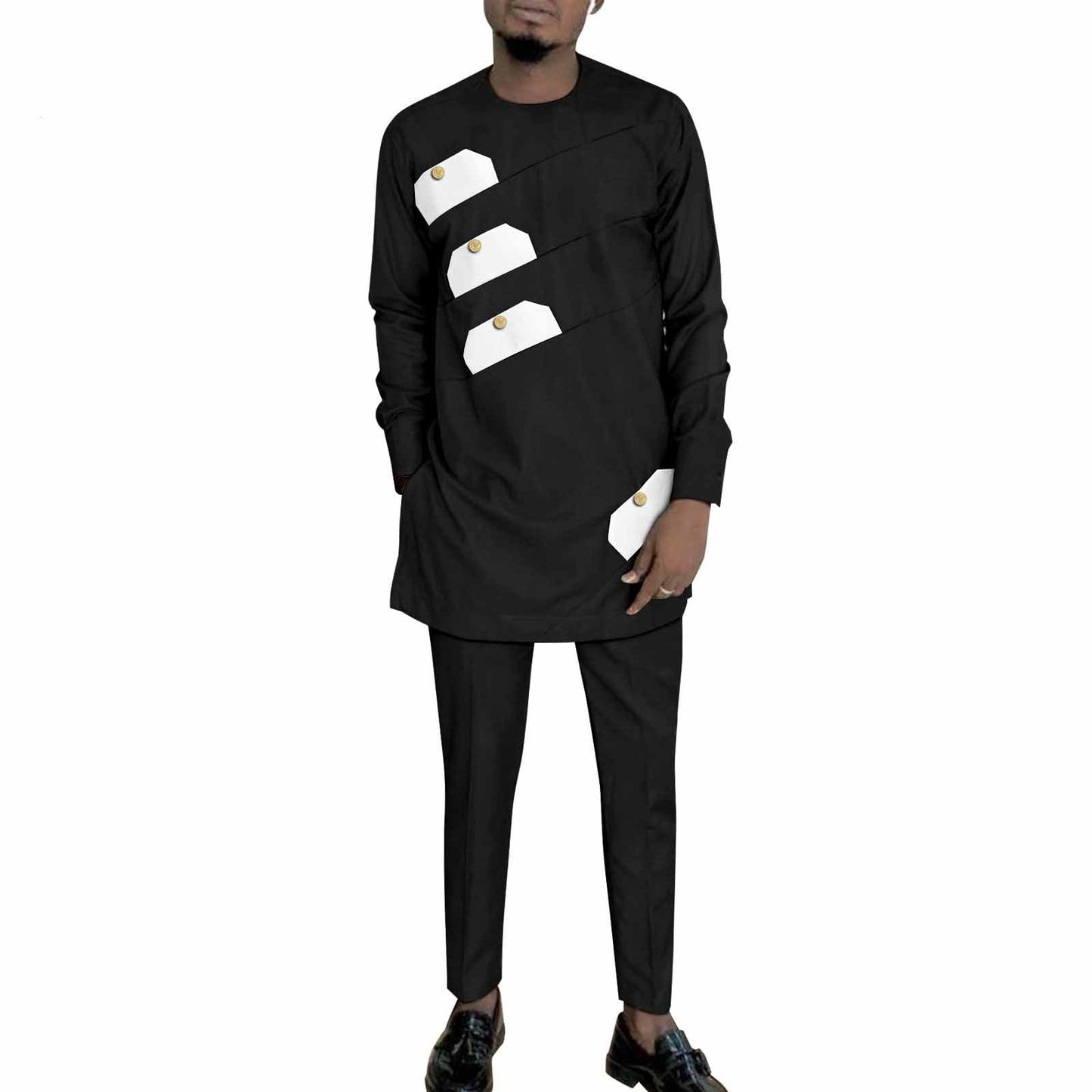 Ethnic Print Batik Cotton Men Leisure Set