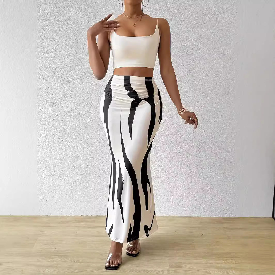 European And American Zebra Pattern Slimming Dress
