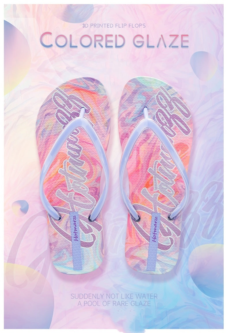 Ladies New Flip Flops Casual Lady Slippers Non Slip Outdoor Slippers Beach Shoes