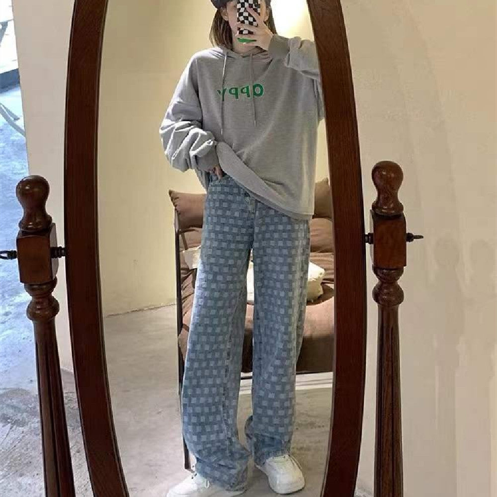 Fashion Loose Checked Casual Pants