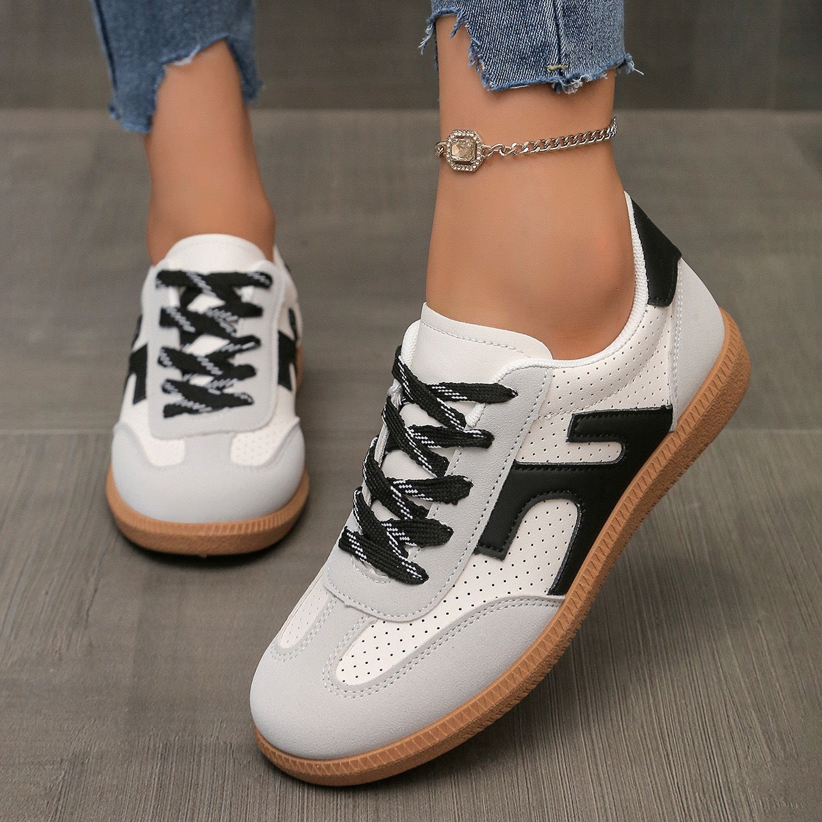 European And American Retro Color Matching Plus Size German Training Shoes Sneaker