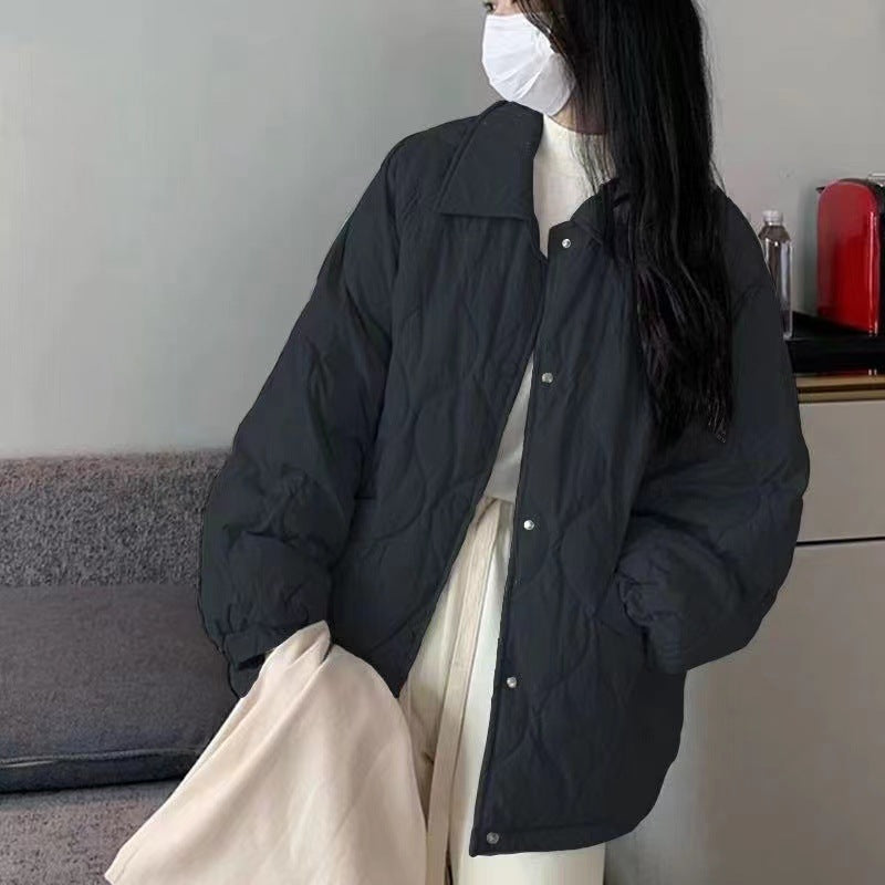 Loose Lapels Korean Short Cotton Coat