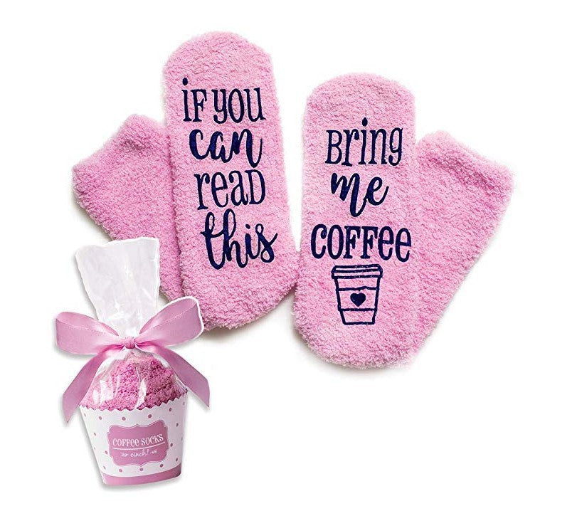 Casual Women's Letter Printed Coral Fleece Cake Socks