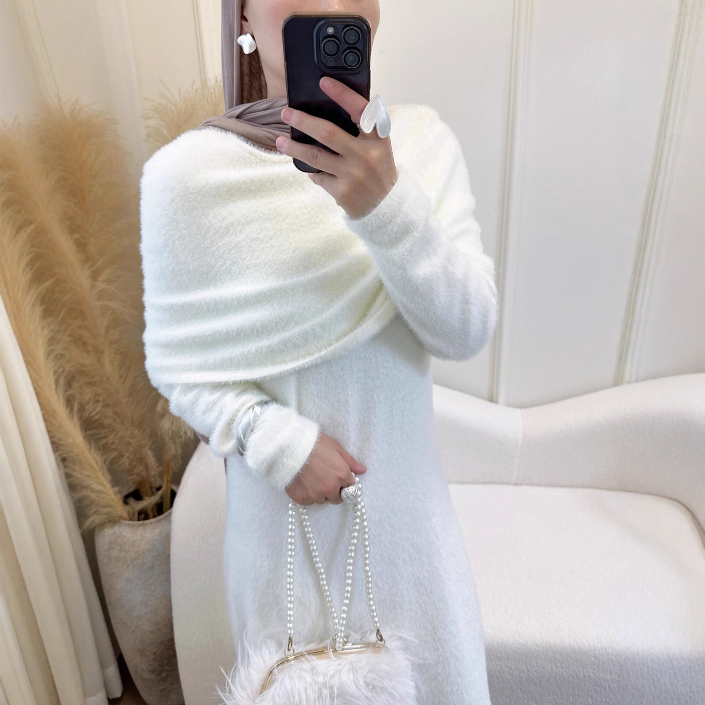 Solid Color Slim-fit Shawl Two-piece Sweater