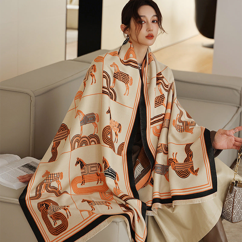 Air-conditioned Room Cashmere-like Talma Student Scarf Thickened Outer Wear