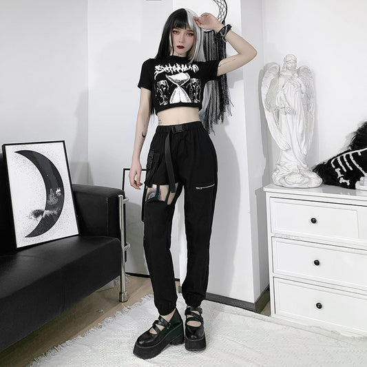 Women's European And America's Cutout Ripped Overalls