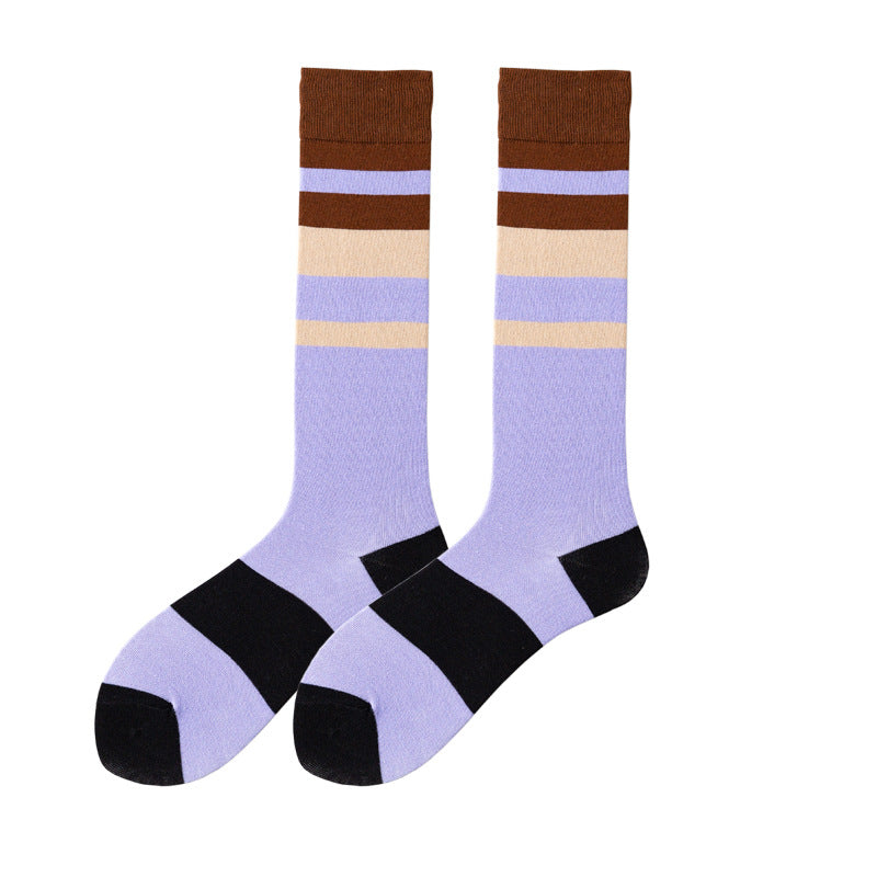 Women's High Tube Calf And Knee Pile Stockings Cotton Socks