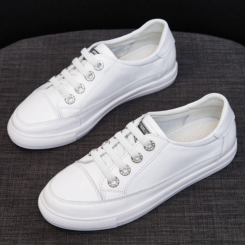 Ægte Læder Flad Bund 41-43 Fuld Læder Store Casual Damesko Trend
