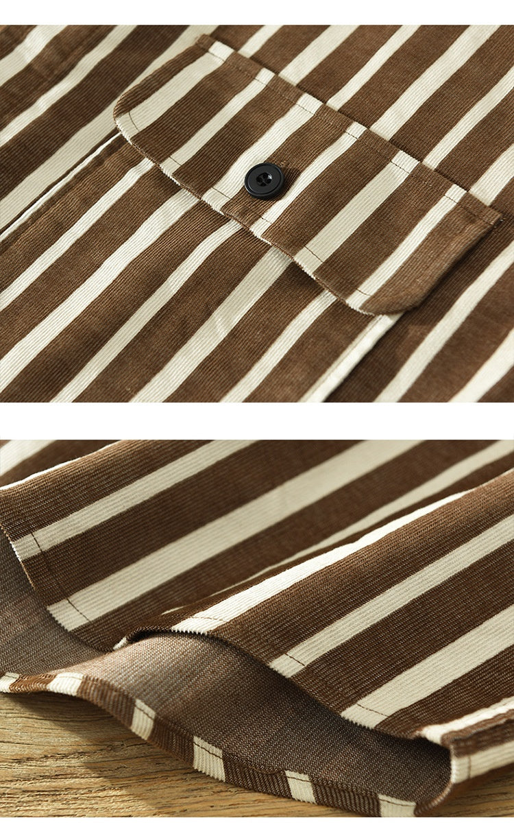 Young Men's Loose Re-work Striped Shirt