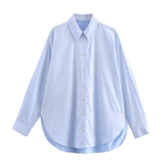 Lapel Single-breasted Simple Loose Shirt