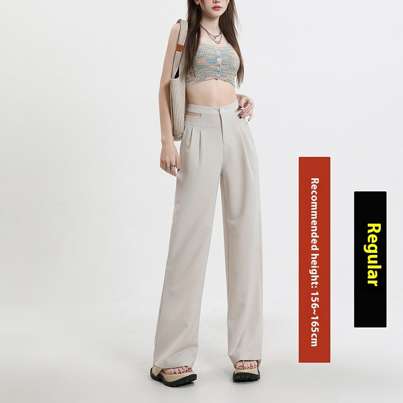 High Waist Slimming Narrow Straight Wide Leg Pants