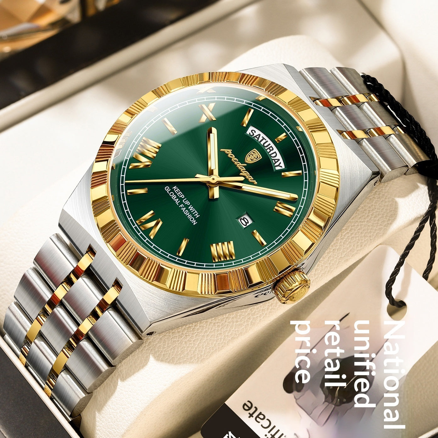 Trendy Men's Night Light Waterproof Watch