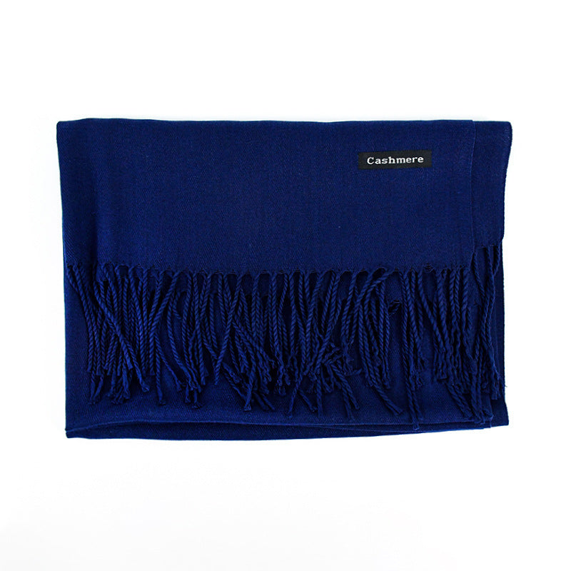 Women's Solid Color Scarf Tassel Scarf