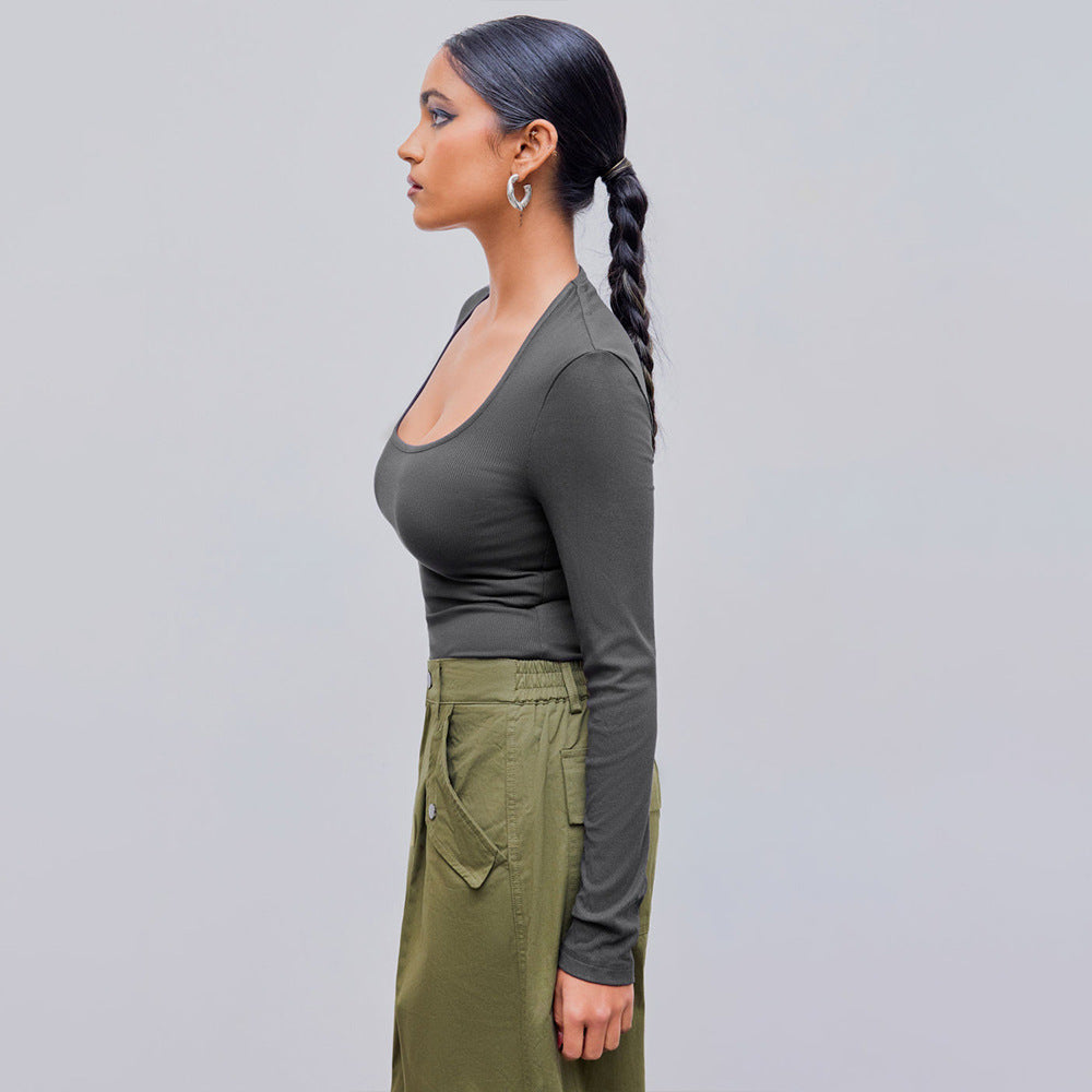 European And American Trend Minimalist Style Jumpsuit For Autumn And Winter Comfortable Abdominal Wear Base Top