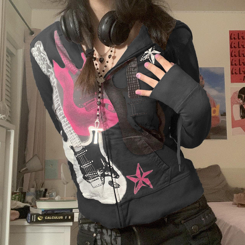 Elektrisk Guitar-hoodie i europæisk og amerikansk stil
