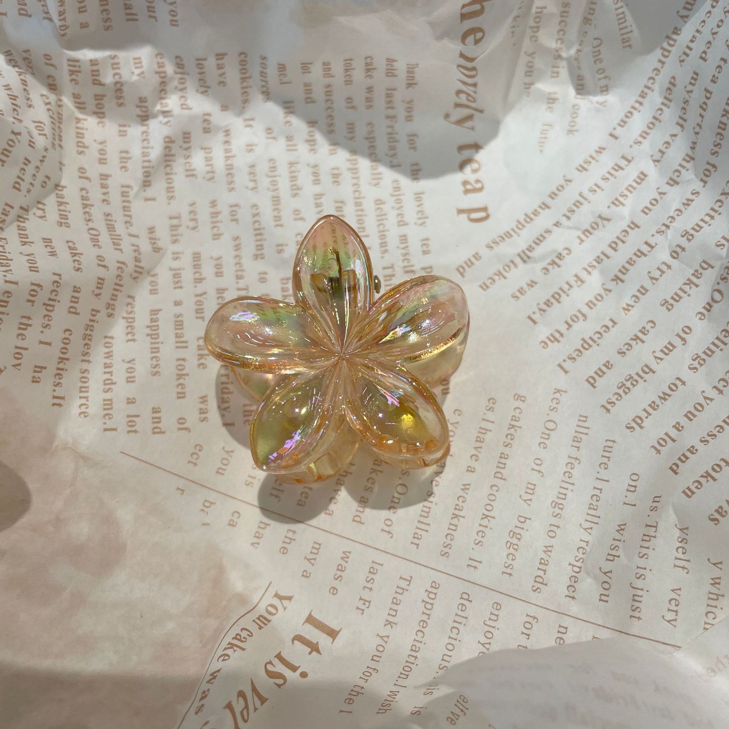 Plumeria Rubra Grip Flower Barrettes Female 4CM