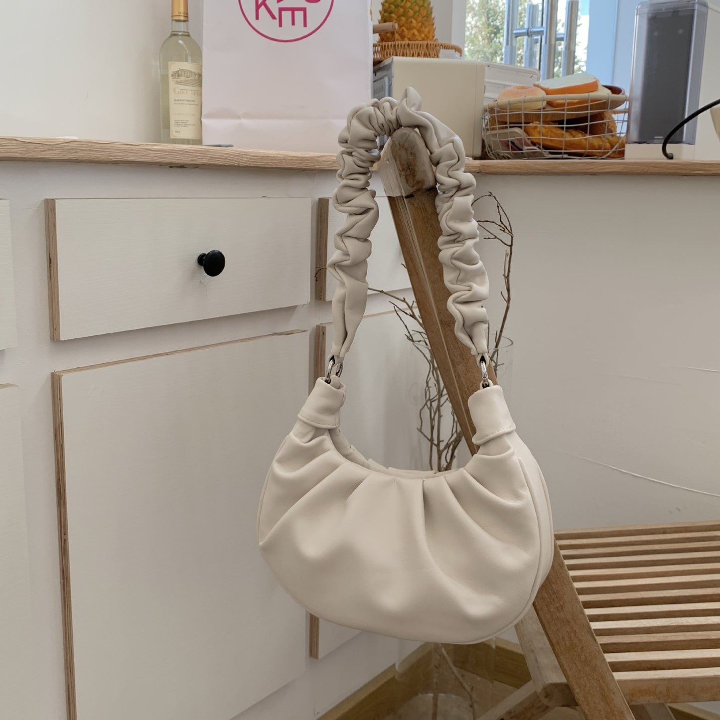 Sweet Pleated Women's Portable Cloud Bag