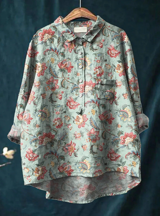 European And American Cardigan Style Women's Shirt