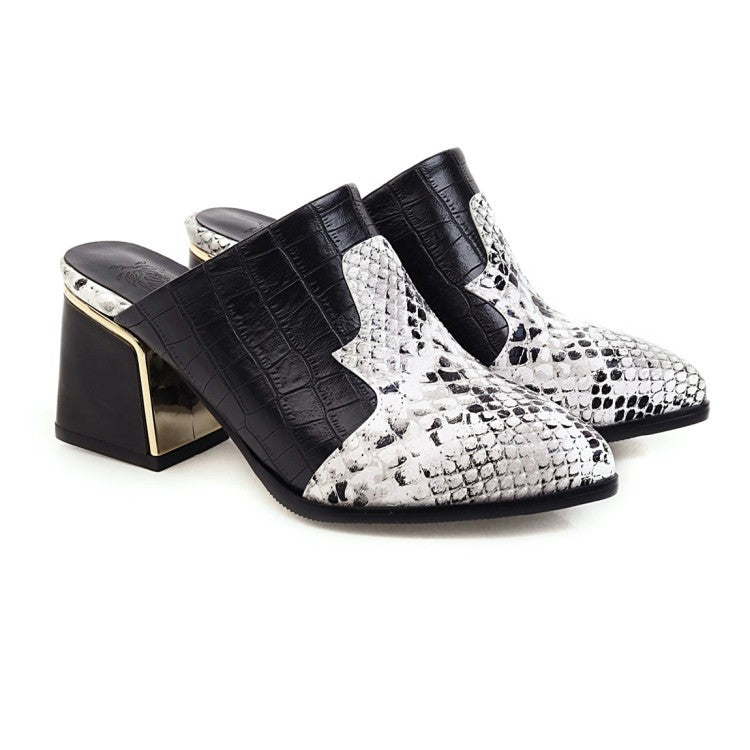 Foreign Trade New Style European And American Splicing Western Muller Slippers Plus Size