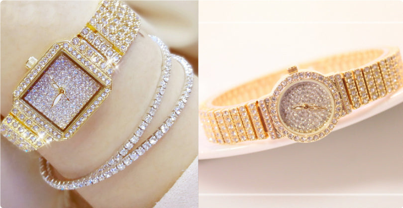 Full diamond waterproof quartz watch
